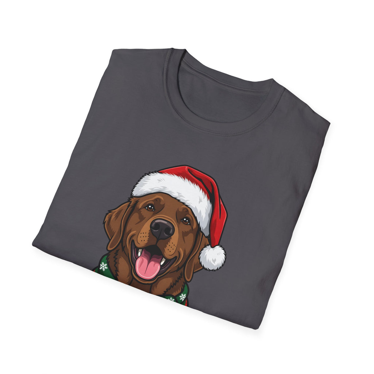 Merry Woofmas Chocolate Labrador Christmas t-shirt, product photo 27