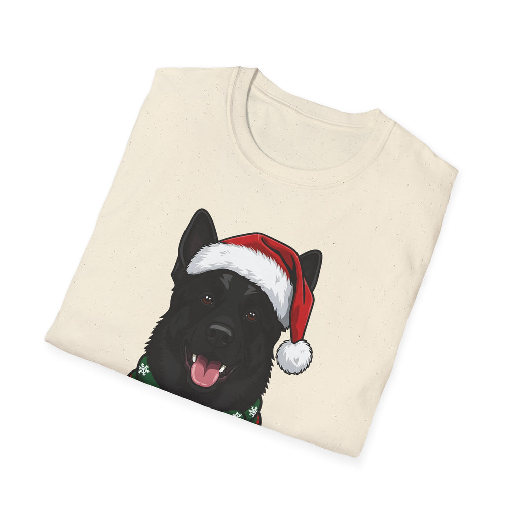 Merry Woofmas Black German Shepherd Christmas t-shirt, product photo 15