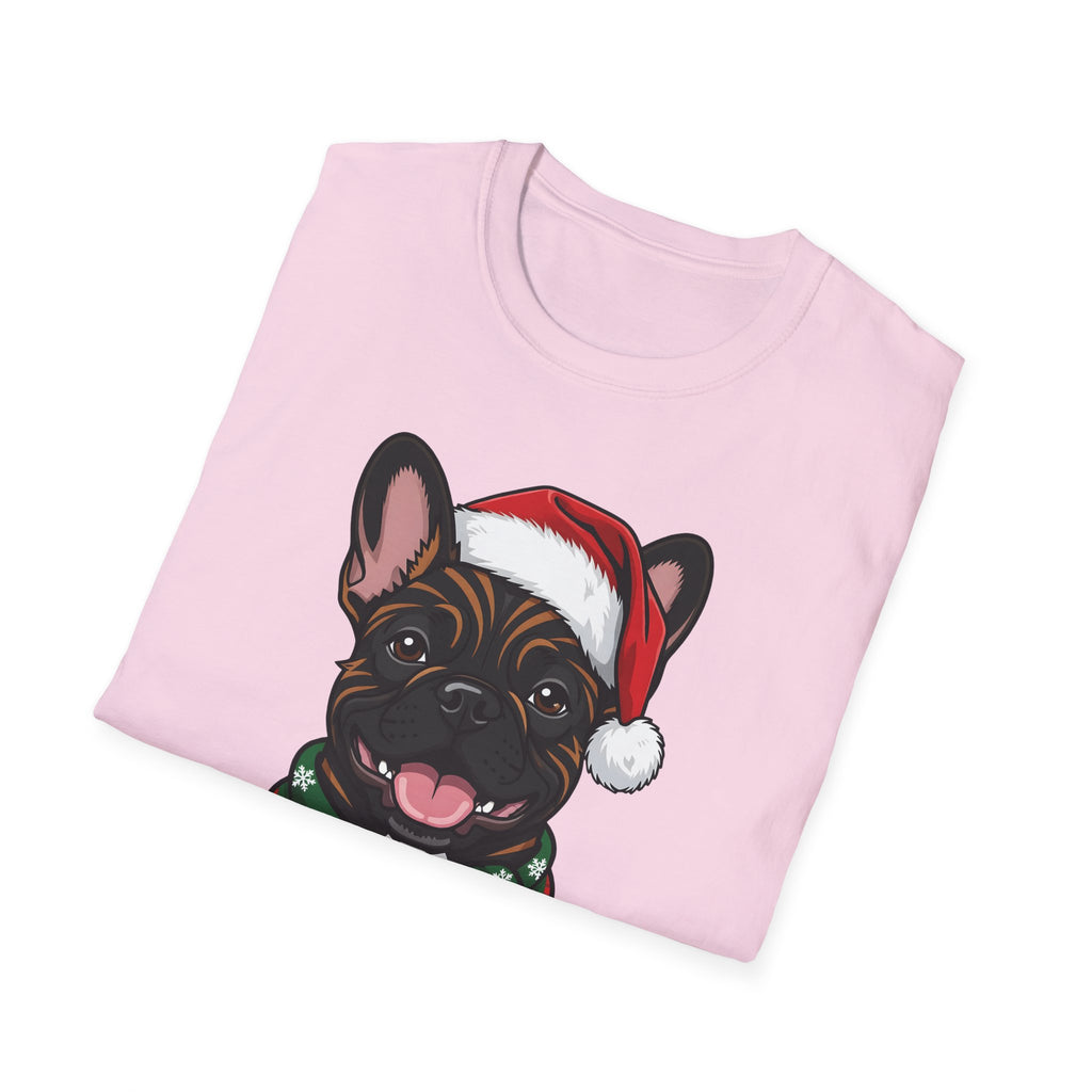 Merry Woofmas Brindle French Bulldog Christmas t-shirt, product photo 30