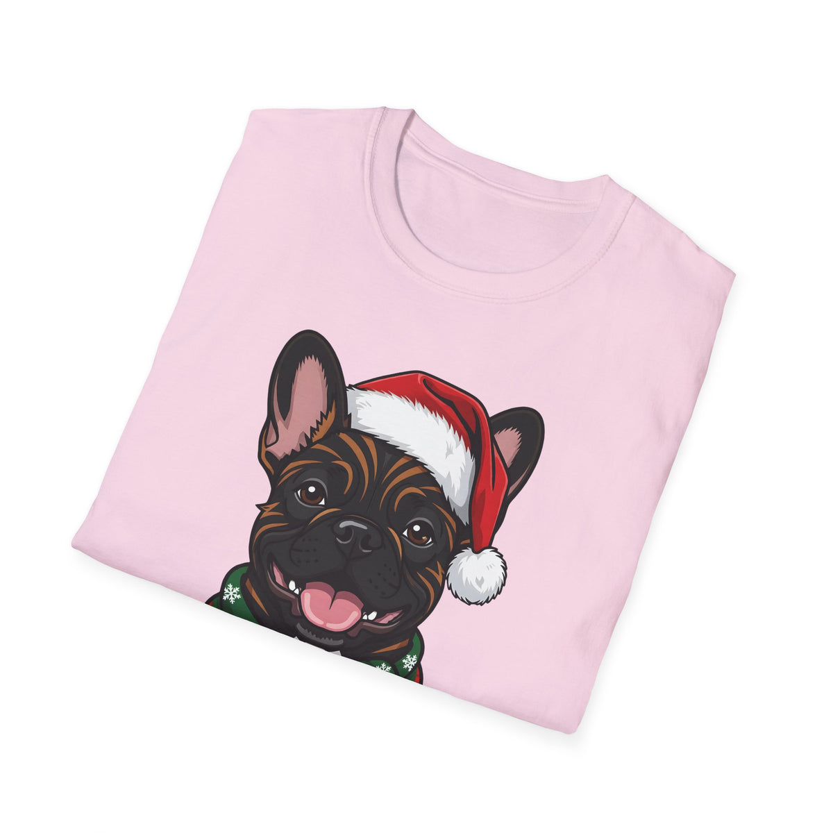 Merry Woofmas Brindle French Bulldog Christmas t-shirt, product photo 30