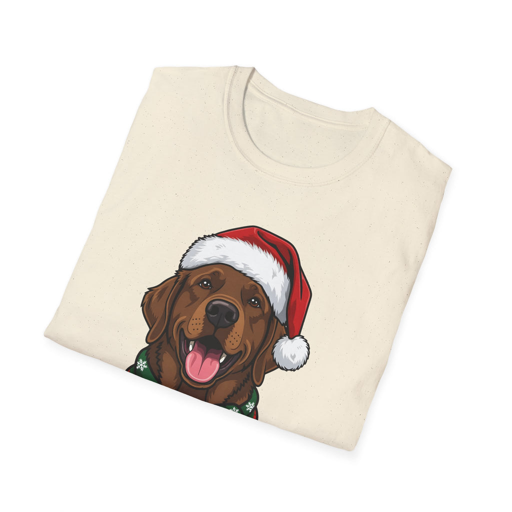 Merry Woofmas Chocolate Labrador Christmas t-shirt, product photo 18