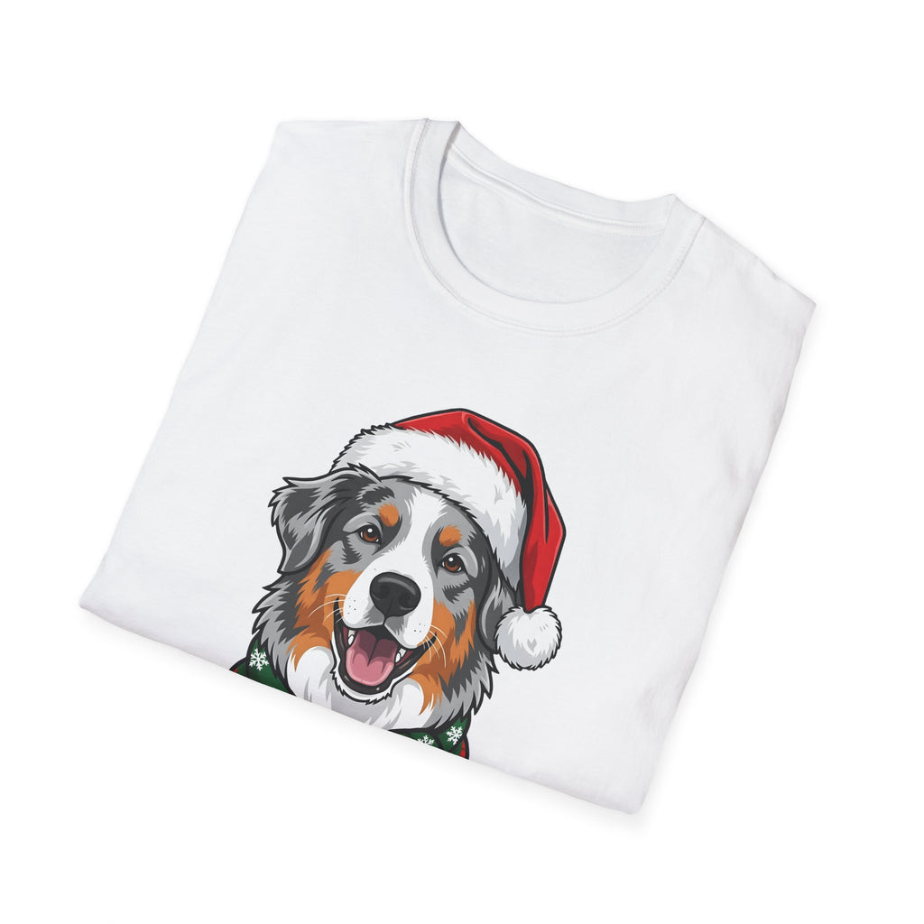 Merry Woofmas Blue Merle Australian Shepherd Christmas t-shirt, product photo 9