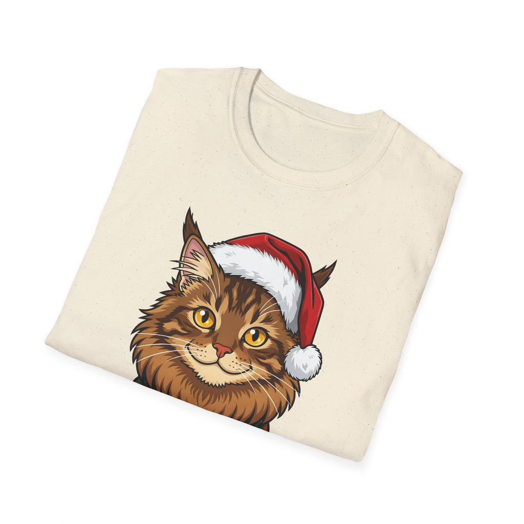 Merry Whiskers Maine Coon Cat Christmas t-shirt, product photo 18