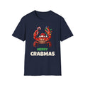 Merry Crabmas Christmas t-shirt in Navy, front view