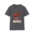 Deck the Hulls Christmas t-shirt in Charcoal, front view