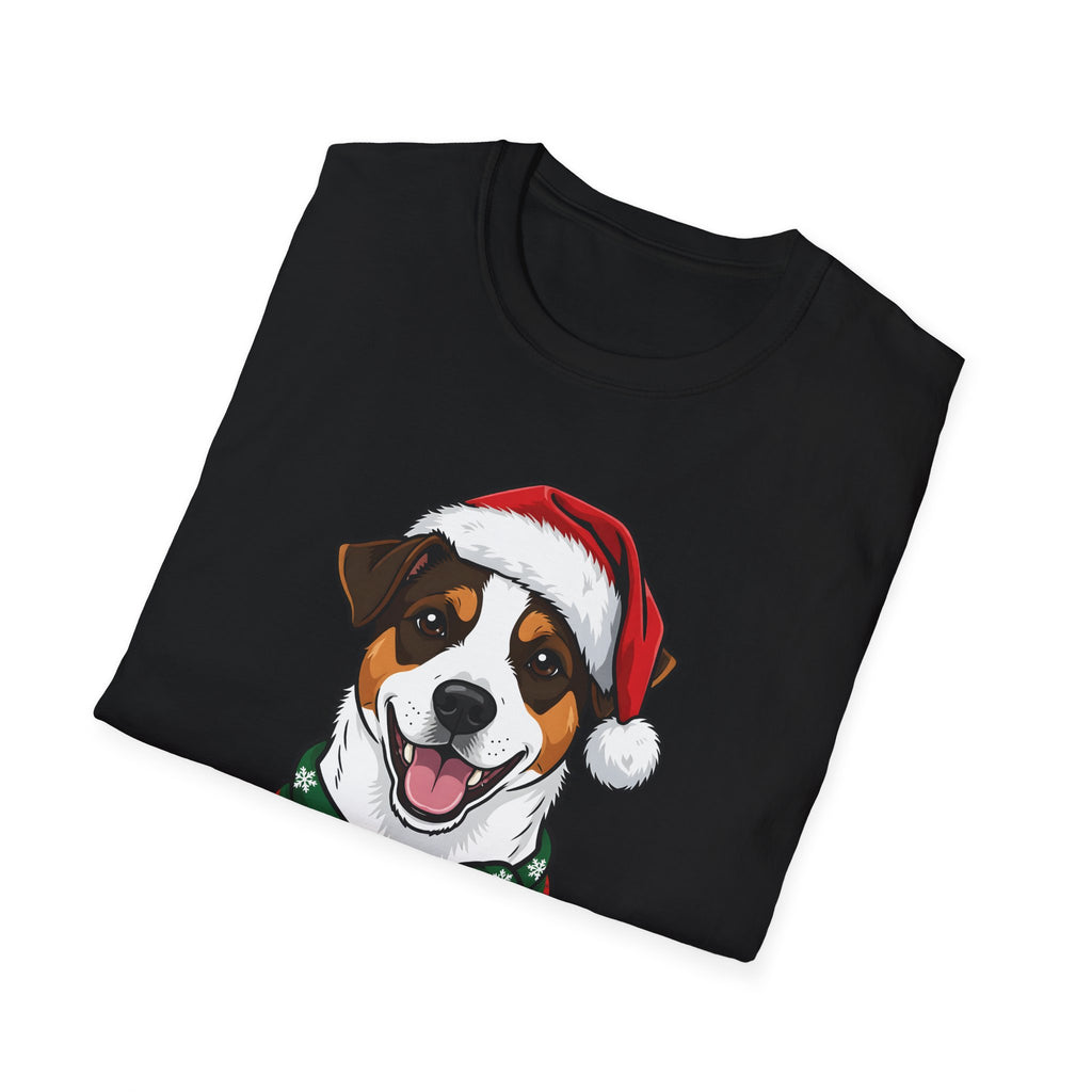 Yappy Holidays Jack Russell Terrier Christmas t-shirt, product photo 3