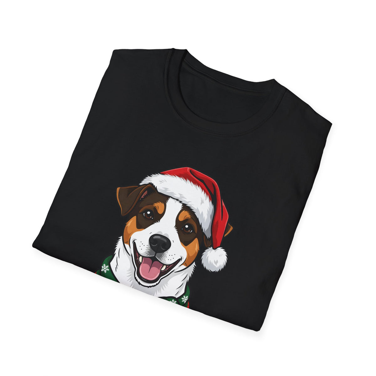 Yappy Holidays Jack Russell Terrier Christmas t-shirt, product photo 3