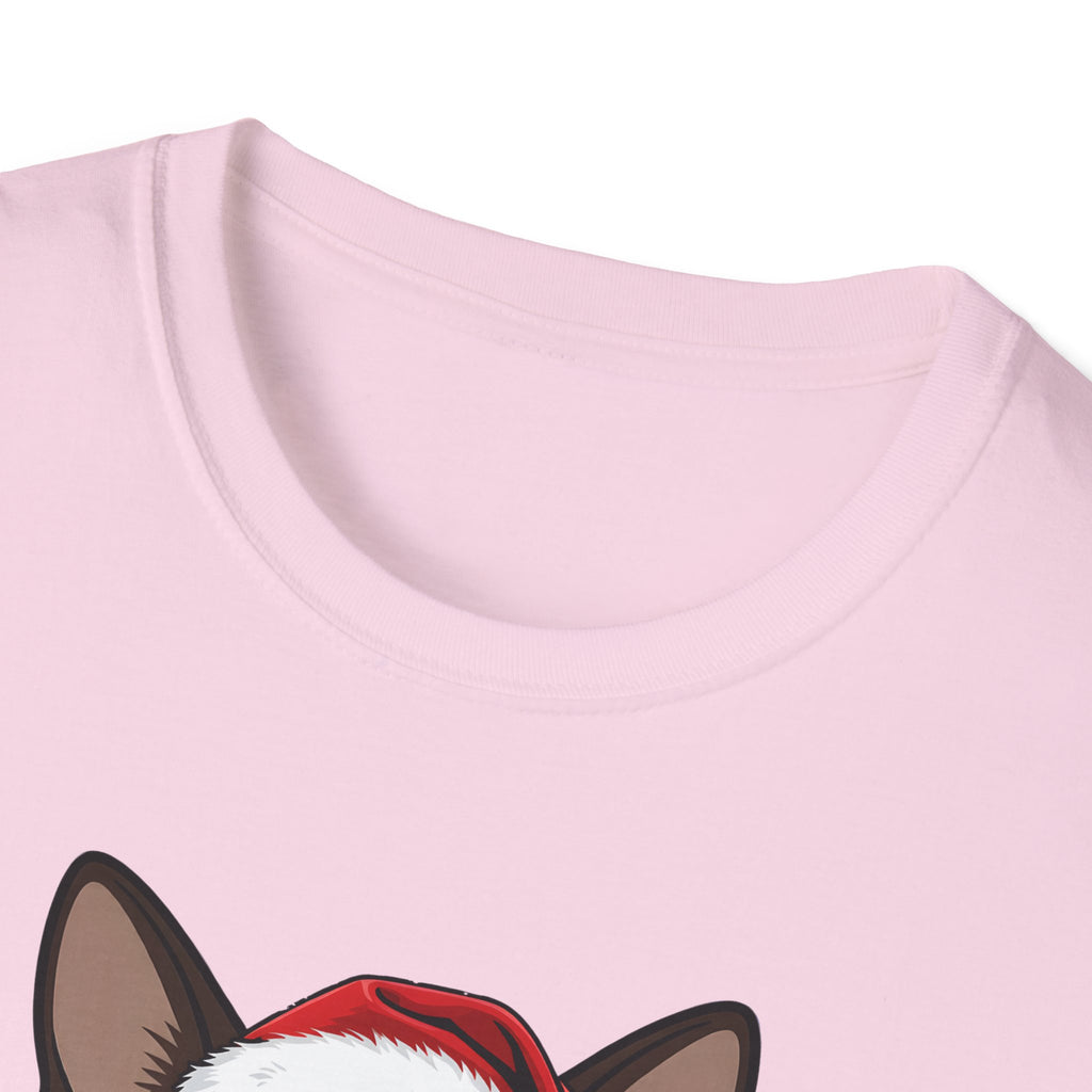 Merry Whiskers Siamese Cat Christmas t-shirt, product photo 32