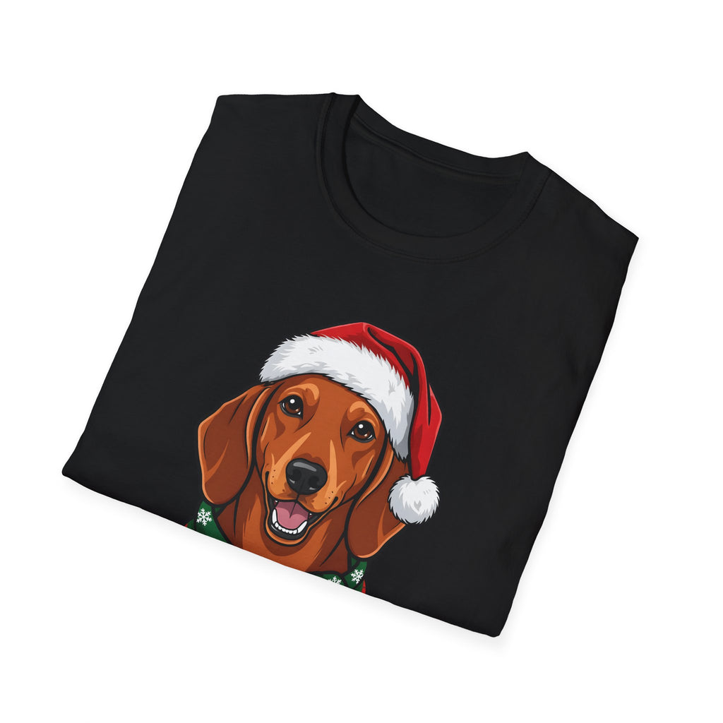 Yappy Holidays Dachshund Christmas t-shirt, product photo 3