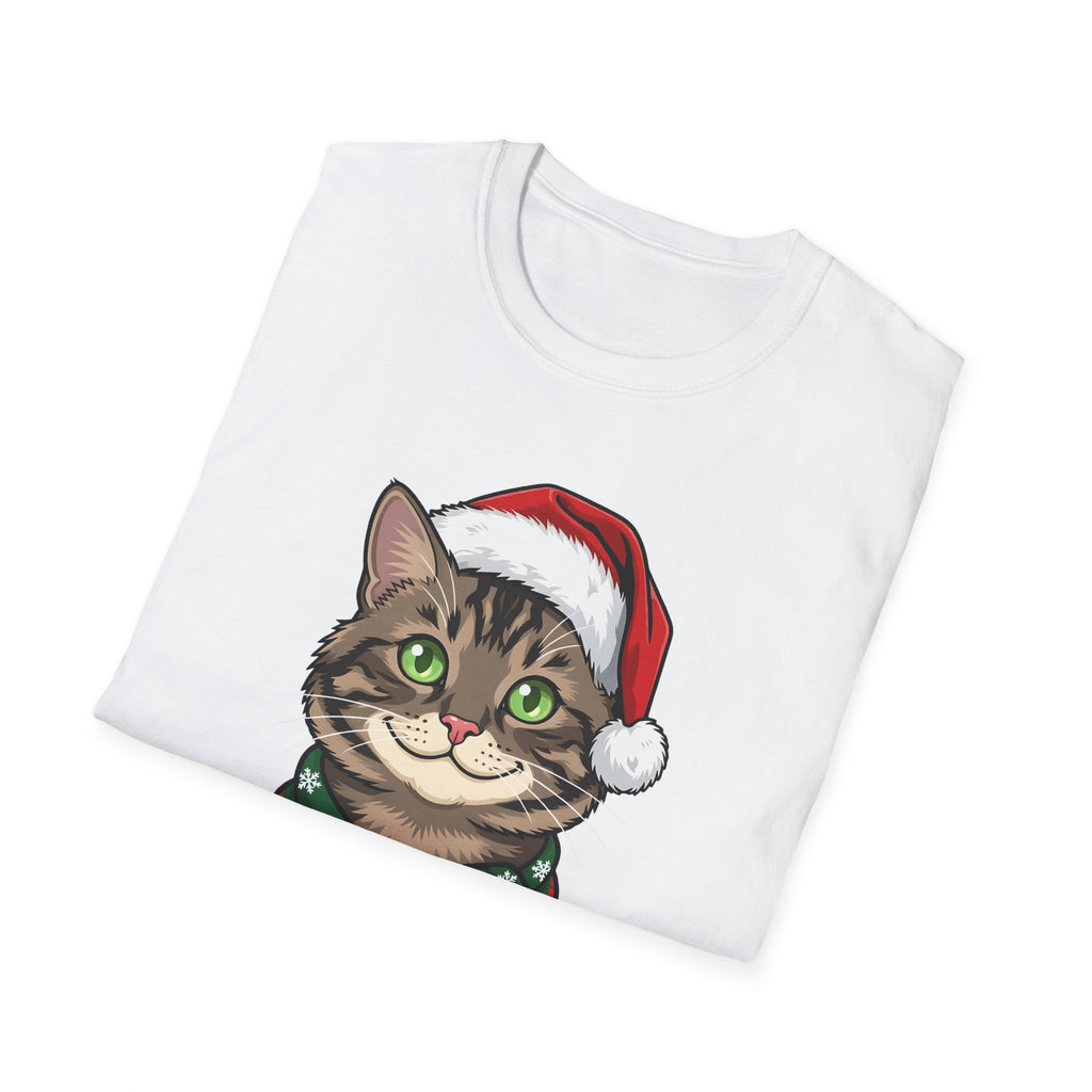 Merry Whiskers Brown Tabby Cat Christmas t-shirt, product photo 9