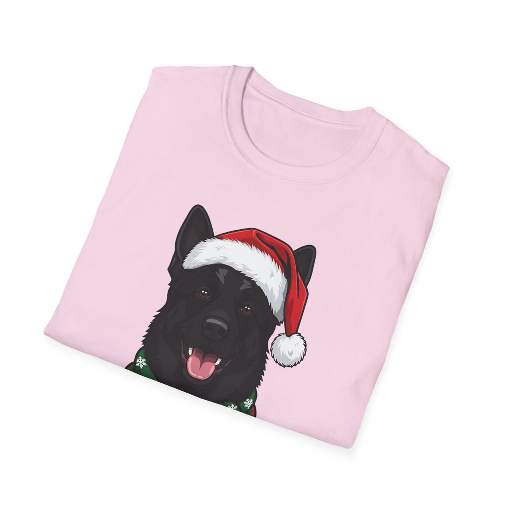 Merry Woofmas Black German Shepherd Christmas t-shirt, product photo 30
