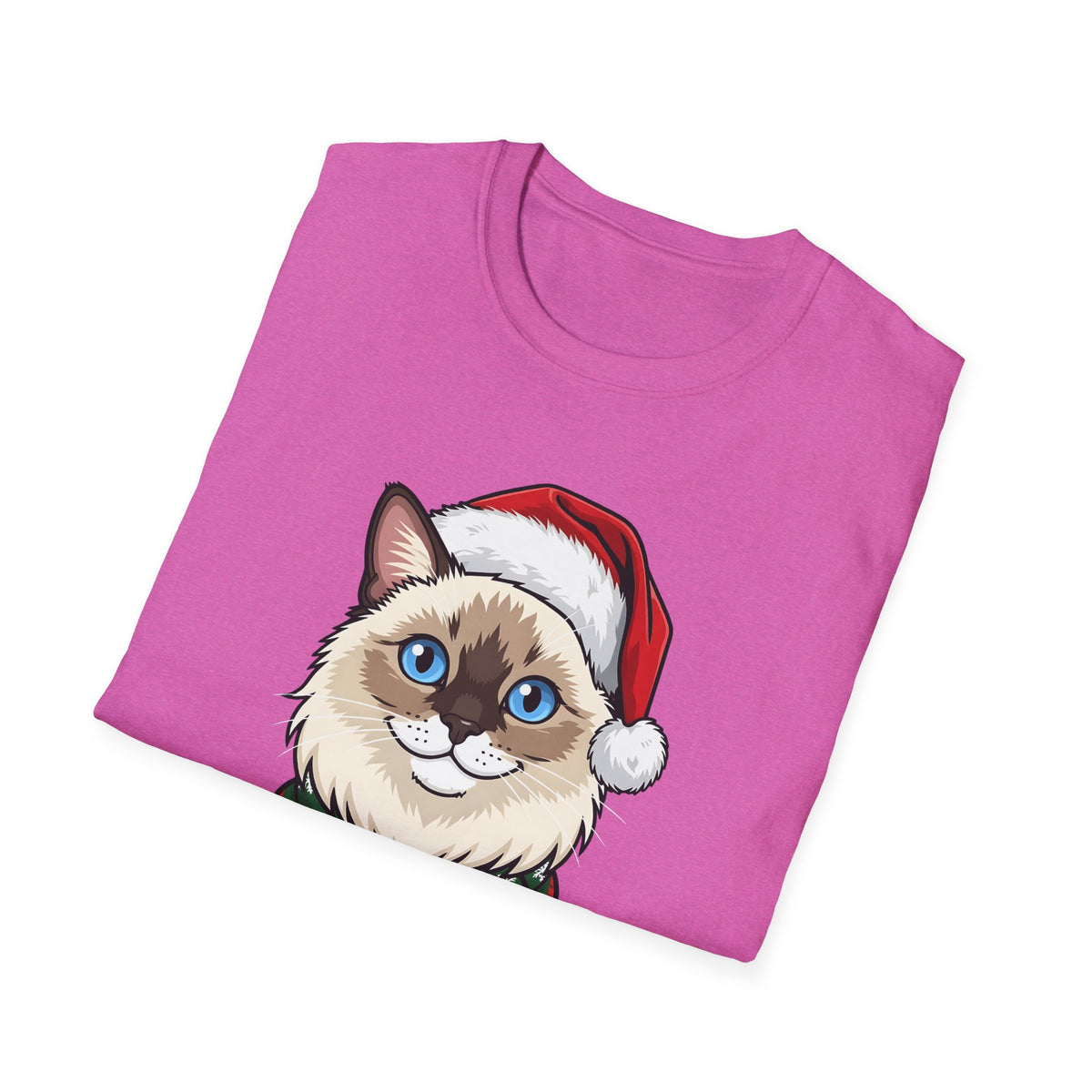 Merry Whiskers Ragdoll Cat Christmas t-shirt, product photo 36