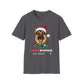 Merry Woofmas German Shepherd Christmas t-shirt in Charcoal, front view