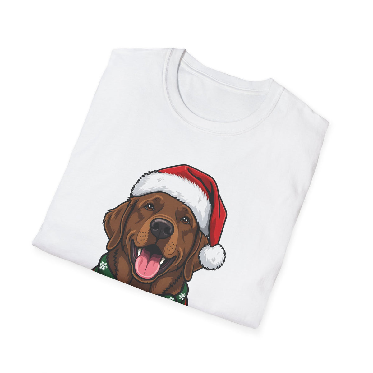 Merry Woofmas Chocolate Labrador Christmas t-shirt, product photo 9