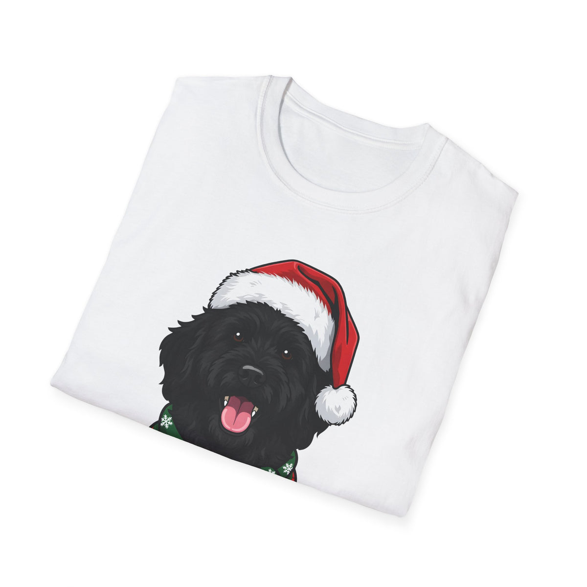 Merry Woofmas Black Goldendoodle Christmas t-shirt, product photo 6