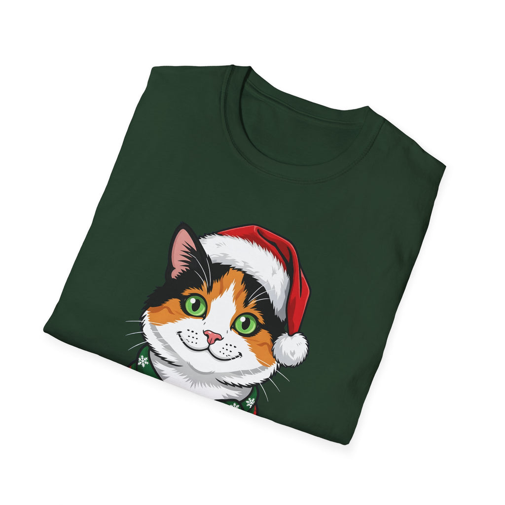 Merry Whiskers Calico Cat Christmas t-shirt, product photo 21