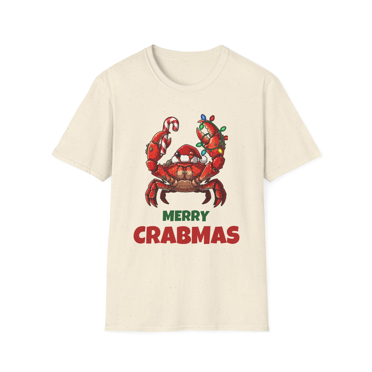 Merry Crabmas Christmas t-shirt in Natural, front view
