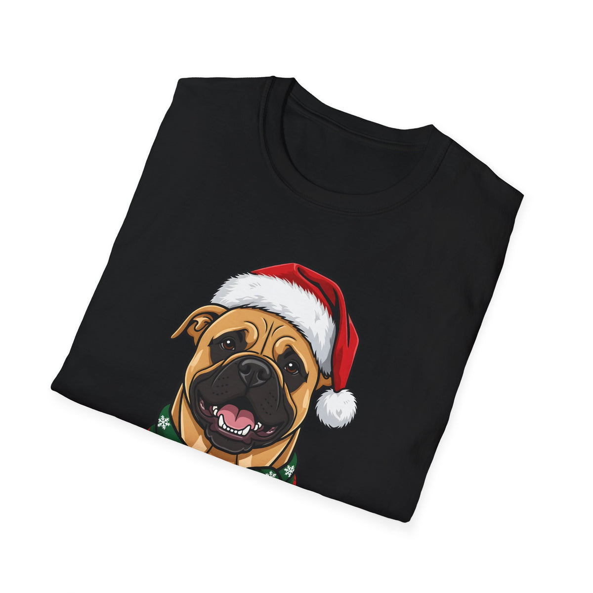 Merry Woofmas Bullmastiff Christmas t-shirt, product photo 3