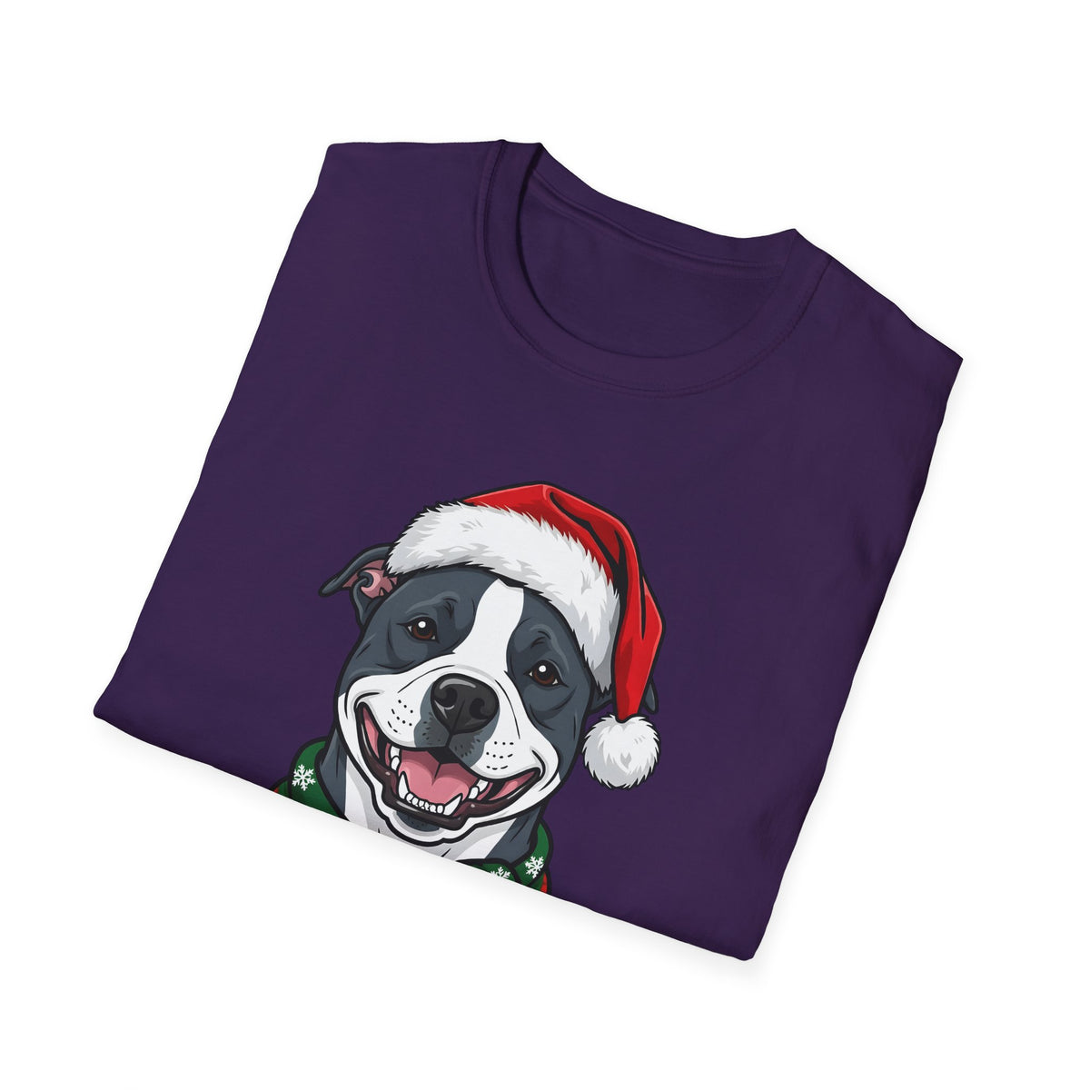 Merry Woofmas Blue Pit Bull Christmas t-shirt, product photo 30