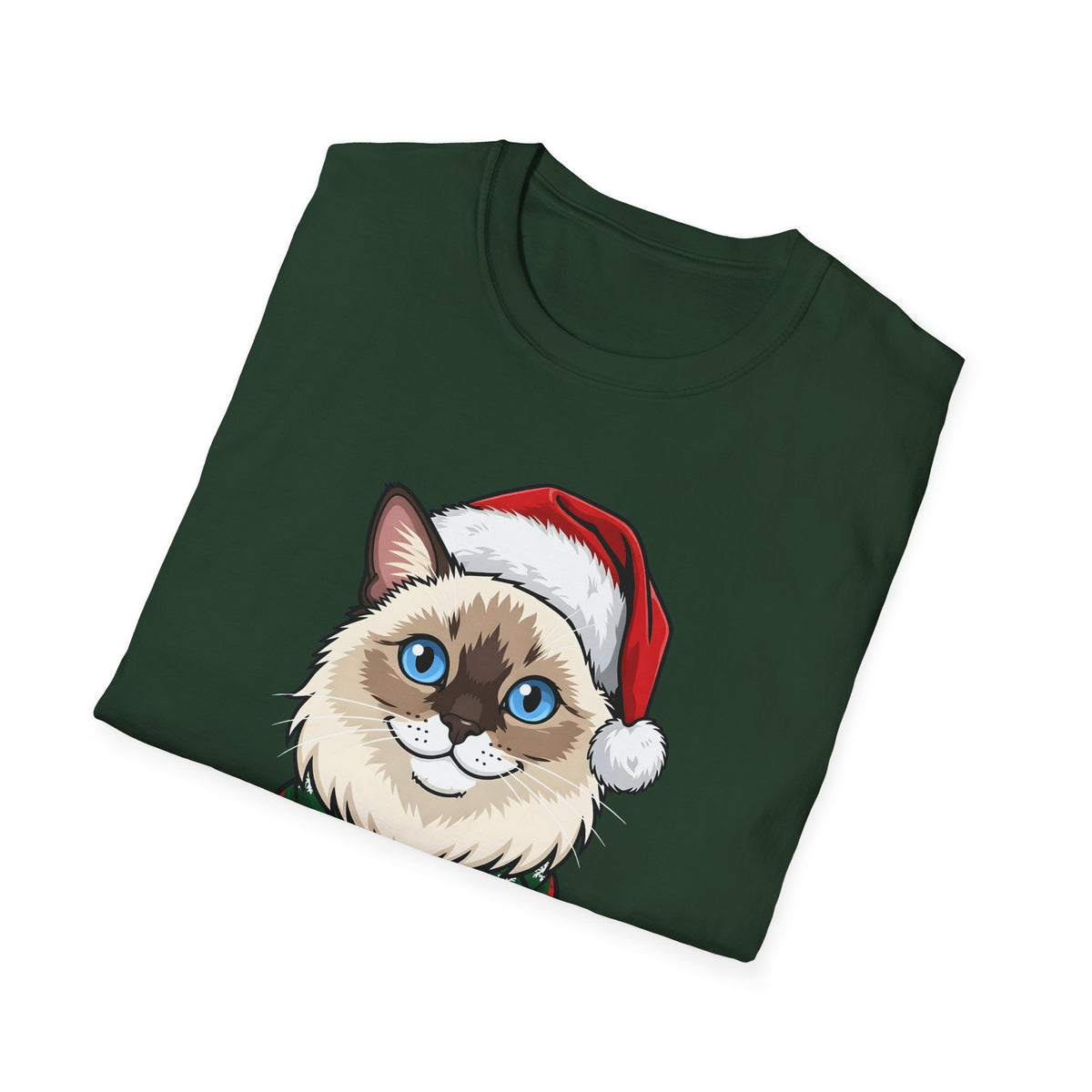 Merry Whiskers Ragdoll Cat Christmas t-shirt, product photo 21