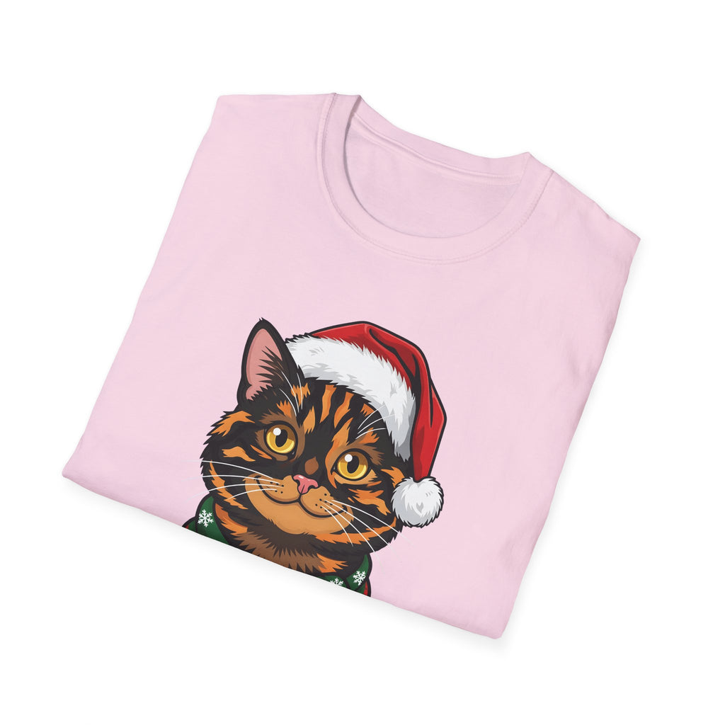 Merry Whiskers Tortoiseshell Cat Christmas t-shirt, product photo 33