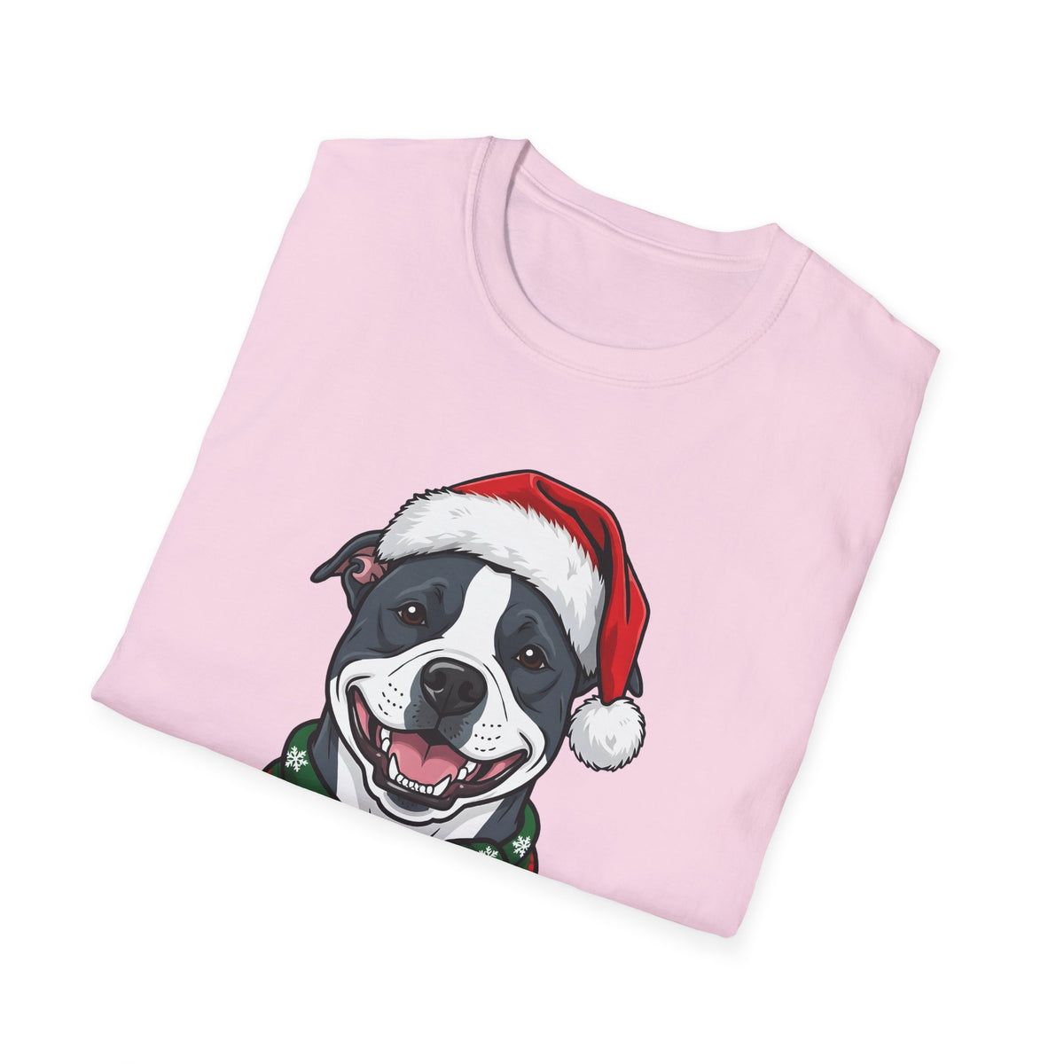 Merry Woofmas Blue Pit Bull Christmas t-shirt, product photo 33