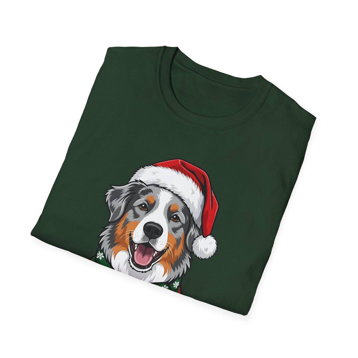 Merry Woofmas Blue Merle Australian Shepherd Christmas t-shirt, product photo 21