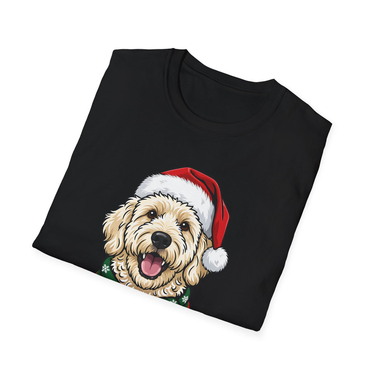 Merry Woofmas Labradoodle Christmas t-shirt, product photo 3