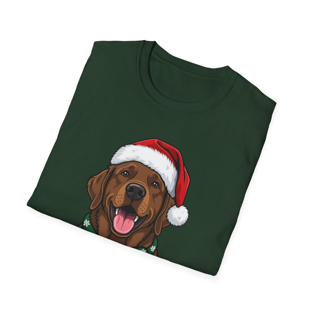 Merry Woofmas Chocolate Labrador Christmas t-shirt, product photo 21