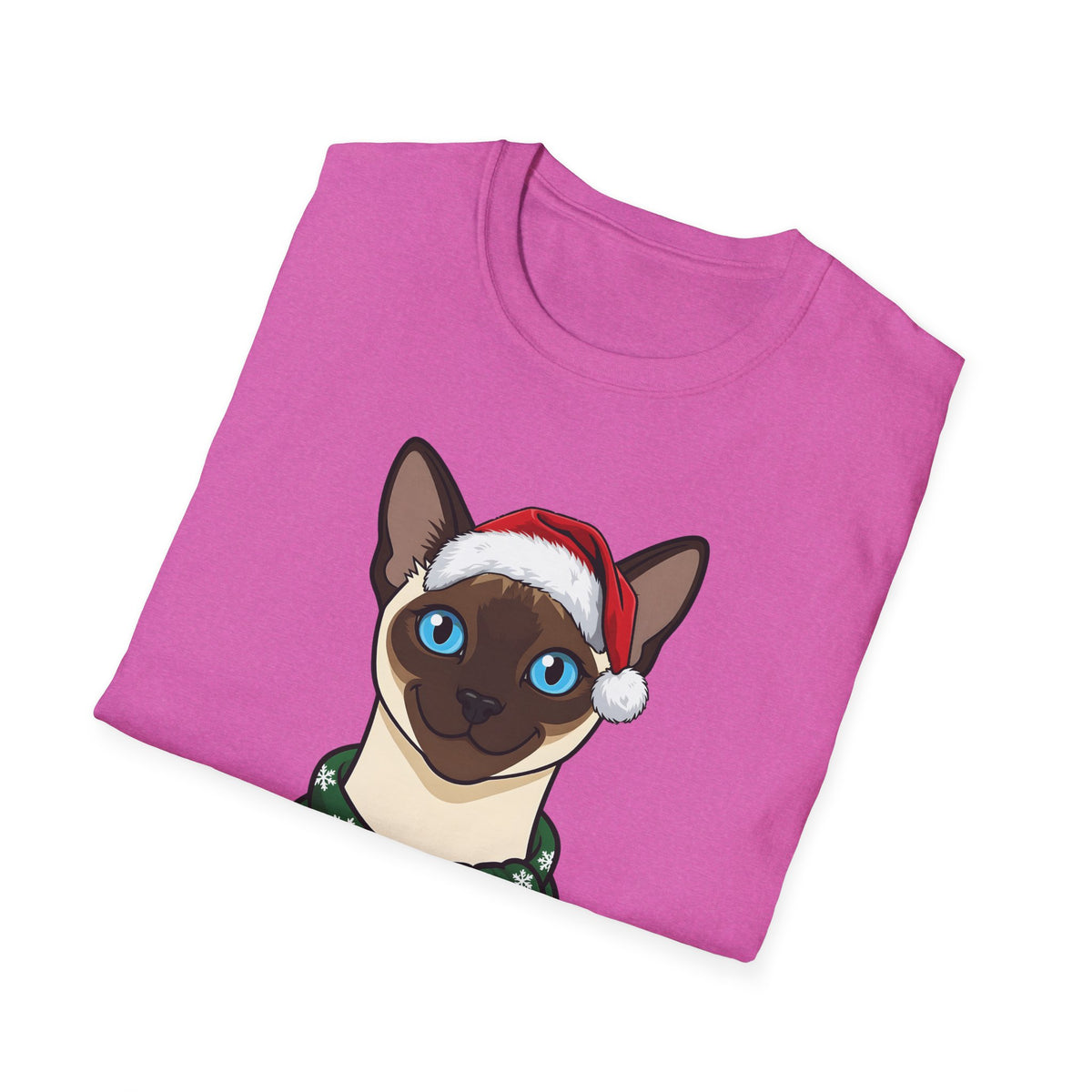 Merry Whiskers Siamese Cat Christmas t-shirt, product photo 36