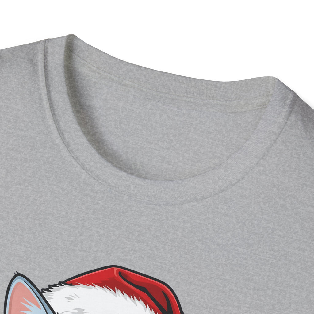 Merry Whiskers Gray Cat Christmas t-shirt, product photo 11