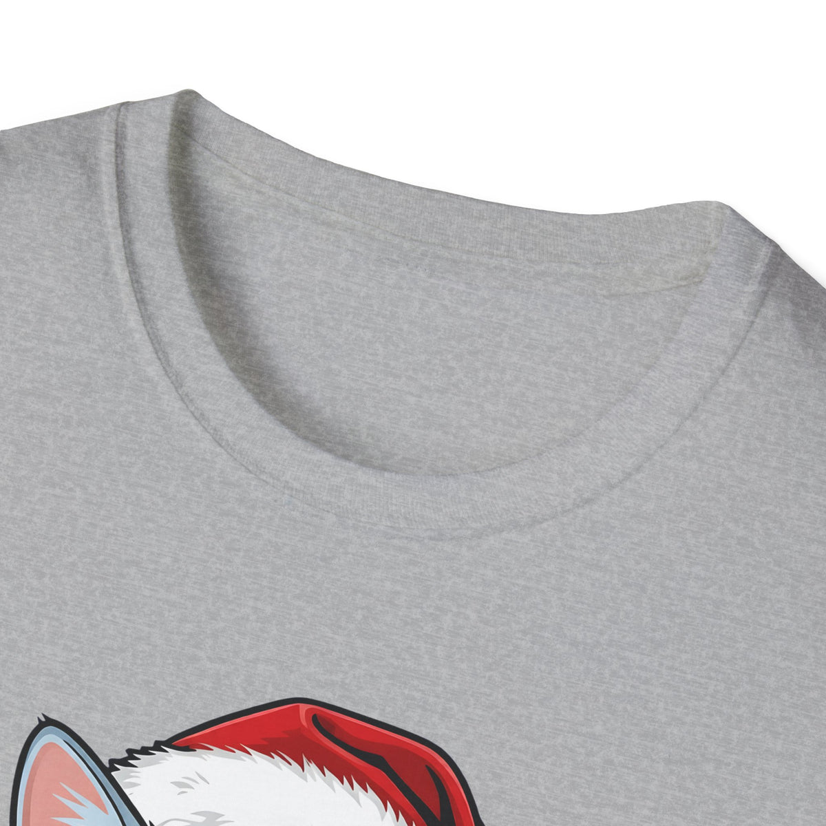 Merry Whiskers Gray Cat Christmas t-shirt, product photo 11