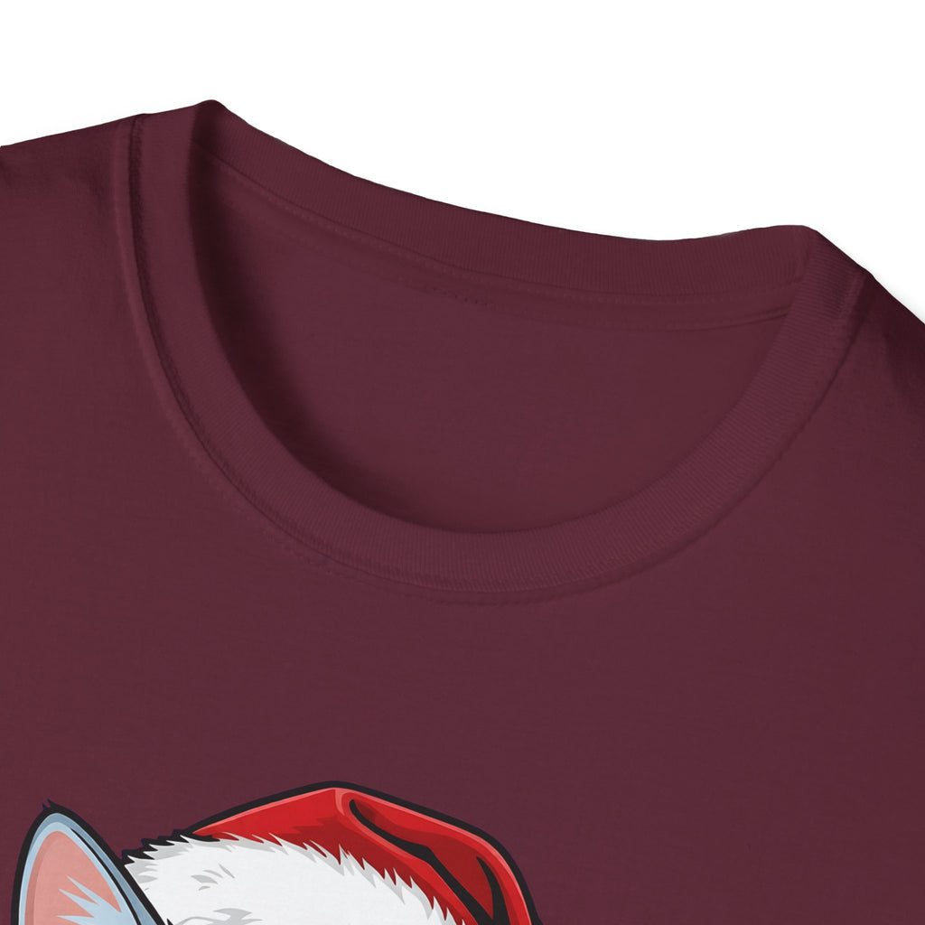 Merry Whiskers Gray Cat Christmas t-shirt, product photo 14