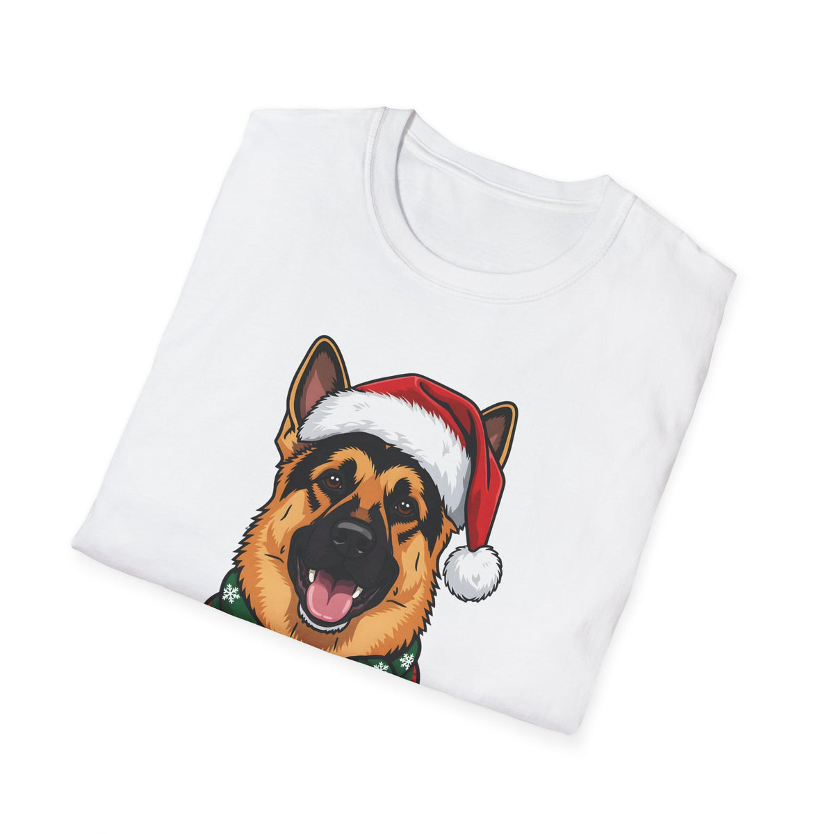 Merry Woofmas German Shepherd Christmas t-shirt, product photo 6