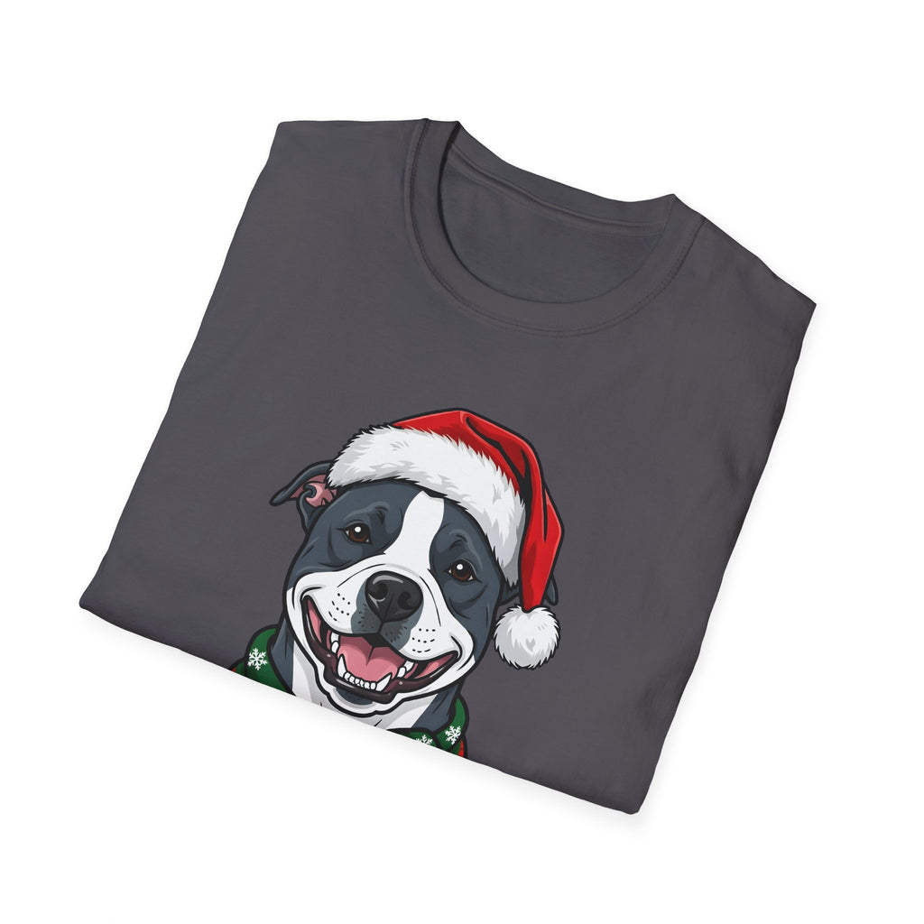 Merry Woofmas Blue Pit Bull Christmas t-shirt, product photo 27