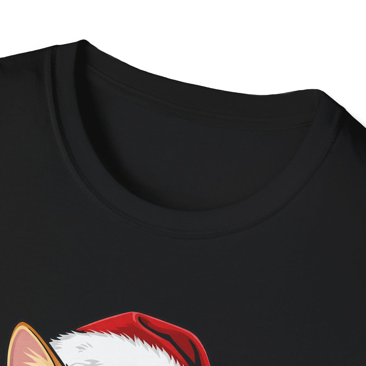 Merry Whiskers Ginger Tabby Cat Christmas t-shirt, product photo 2