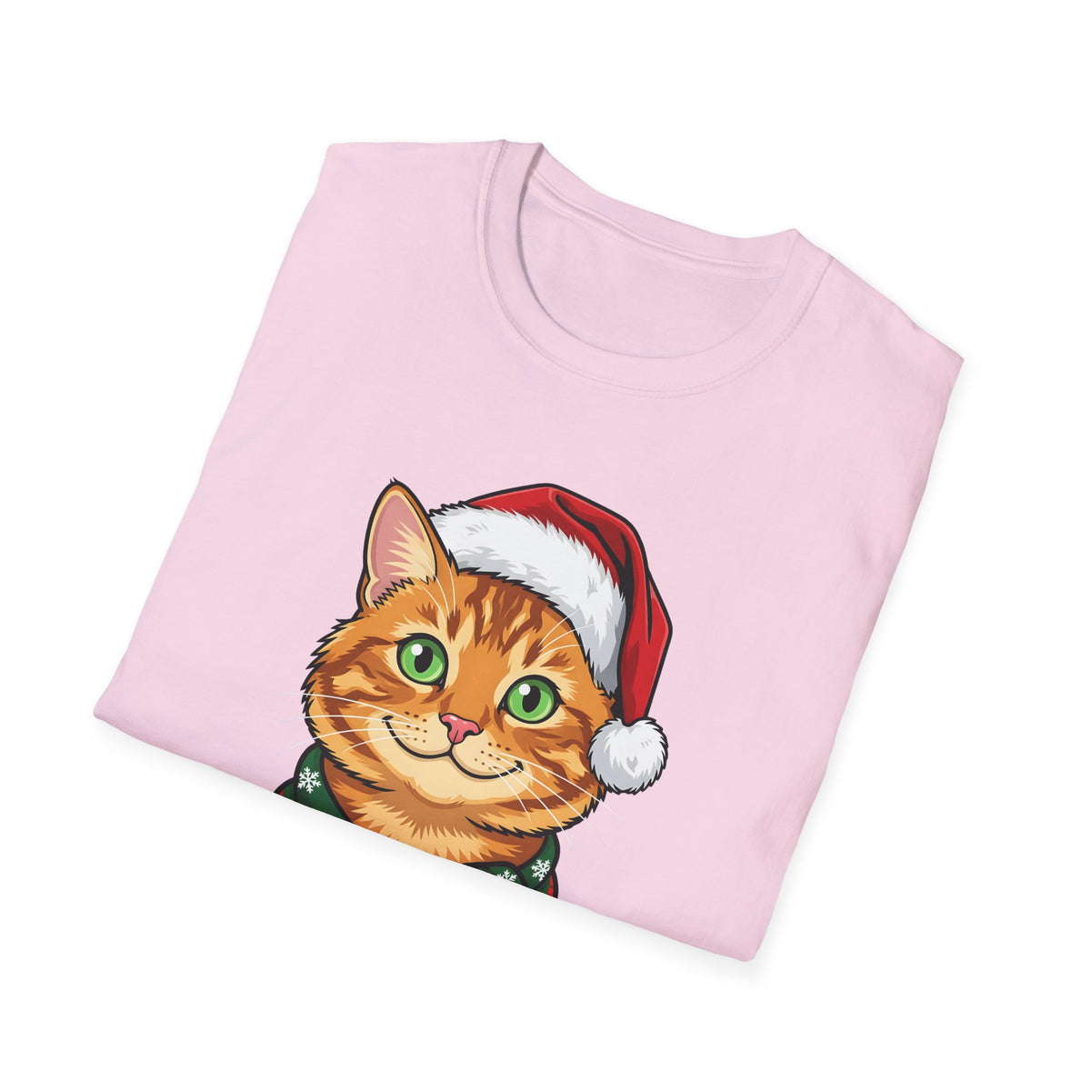 Merry Whiskers Ginger Tabby Cat Christmas t-shirt, product photo 33