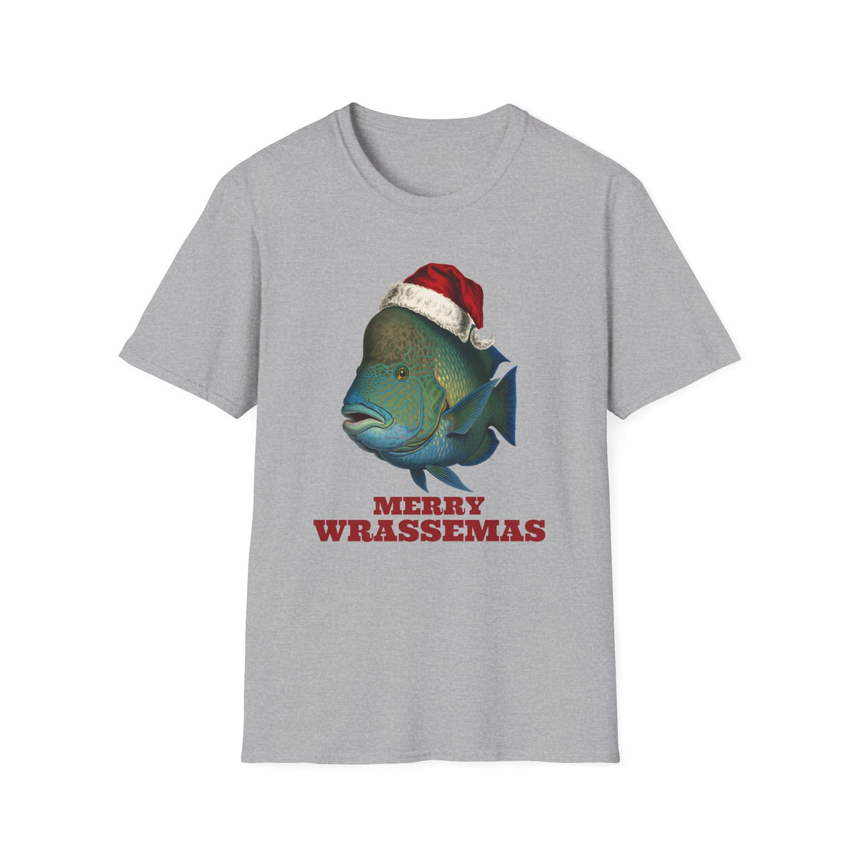 Merry Wrassemas t-shirt in Sport Gray, front view