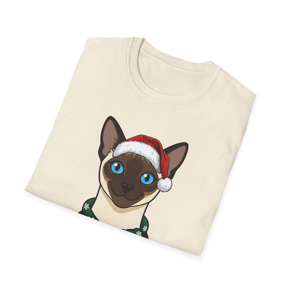 Merry Whiskers Siamese Cat Christmas t-shirt, product photo 18
