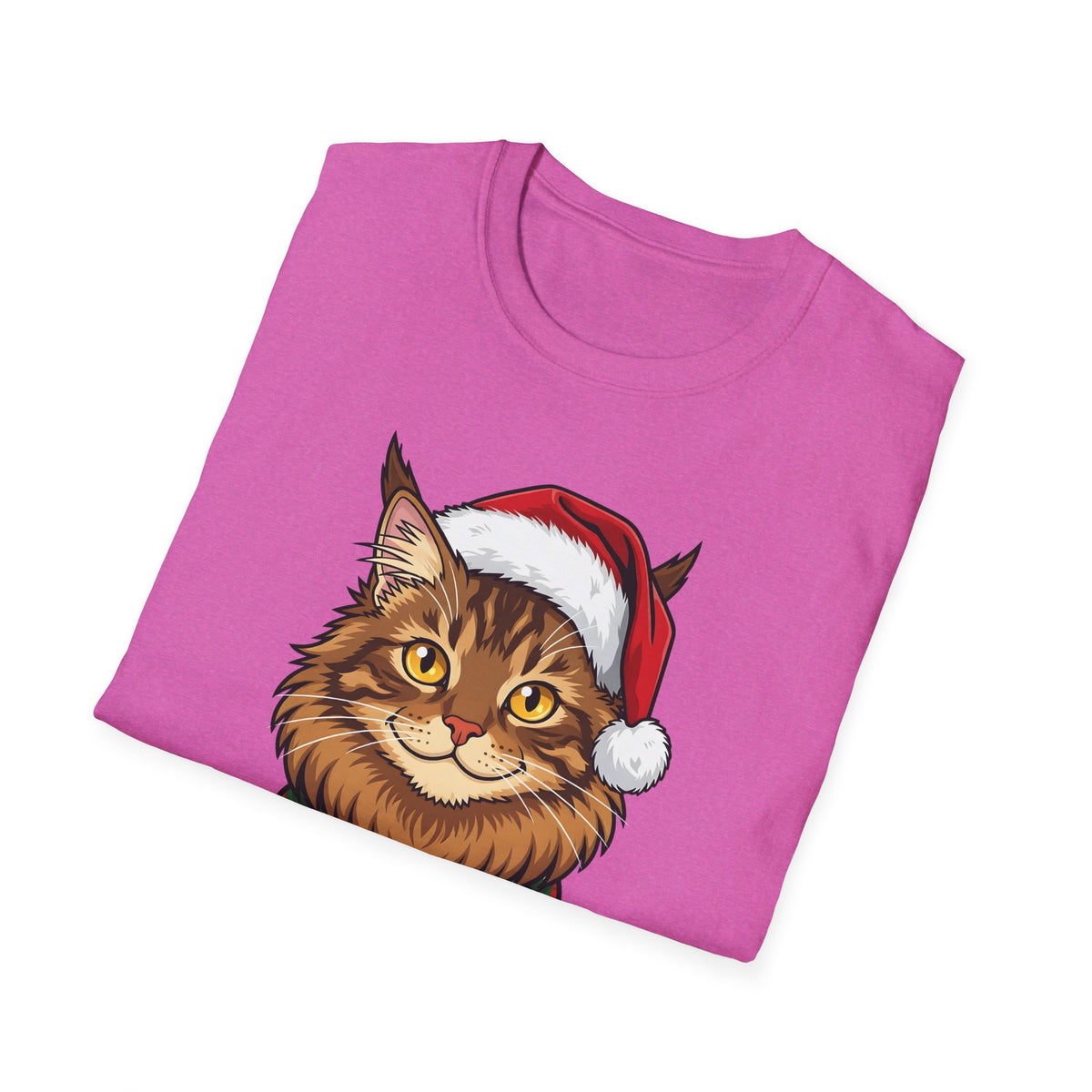 Merry Whiskers Maine Coon Cat Christmas t-shirt, product photo 36