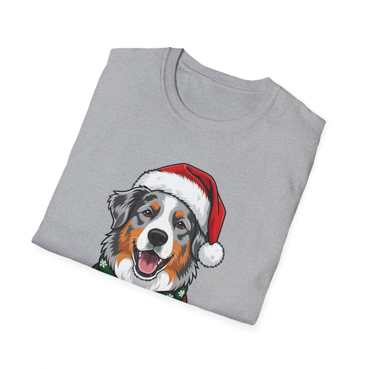 Merry Woofmas Blue Merle Australian Shepherd Christmas t-shirt, product photo 12