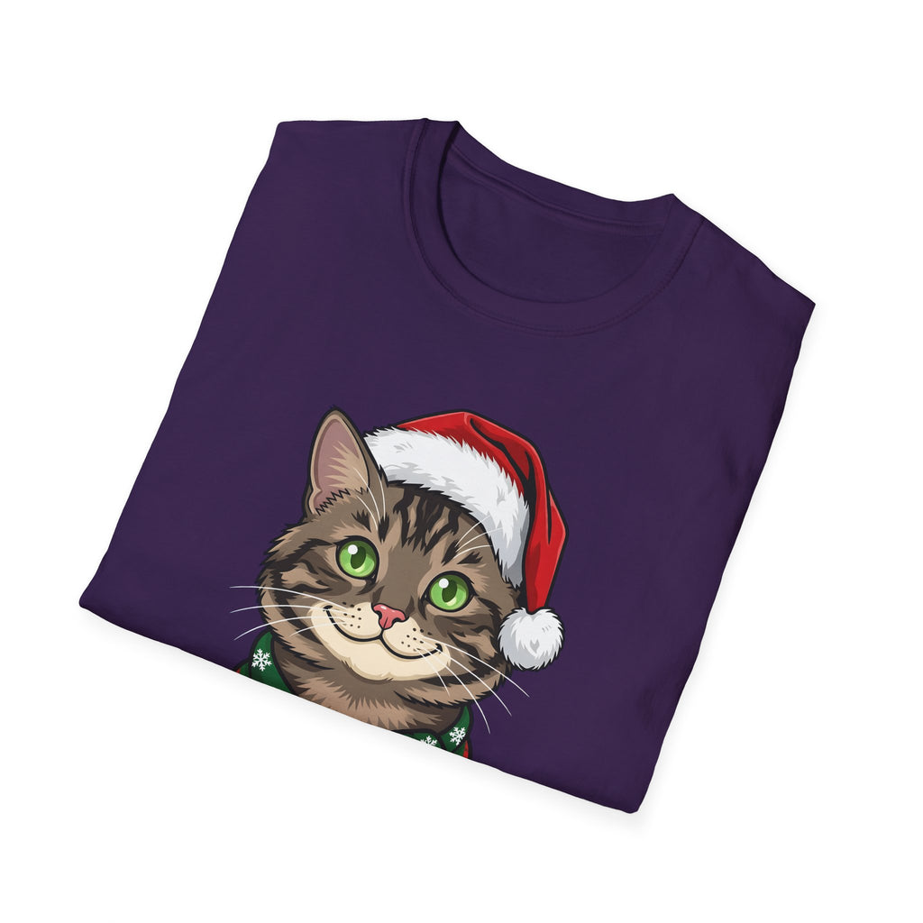 Merry Whiskers Brown Tabby Cat Christmas t-shirt, product photo 30
