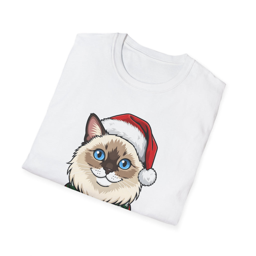 Merry Whiskers Ragdoll Cat Christmas t-shirt, product photo 9