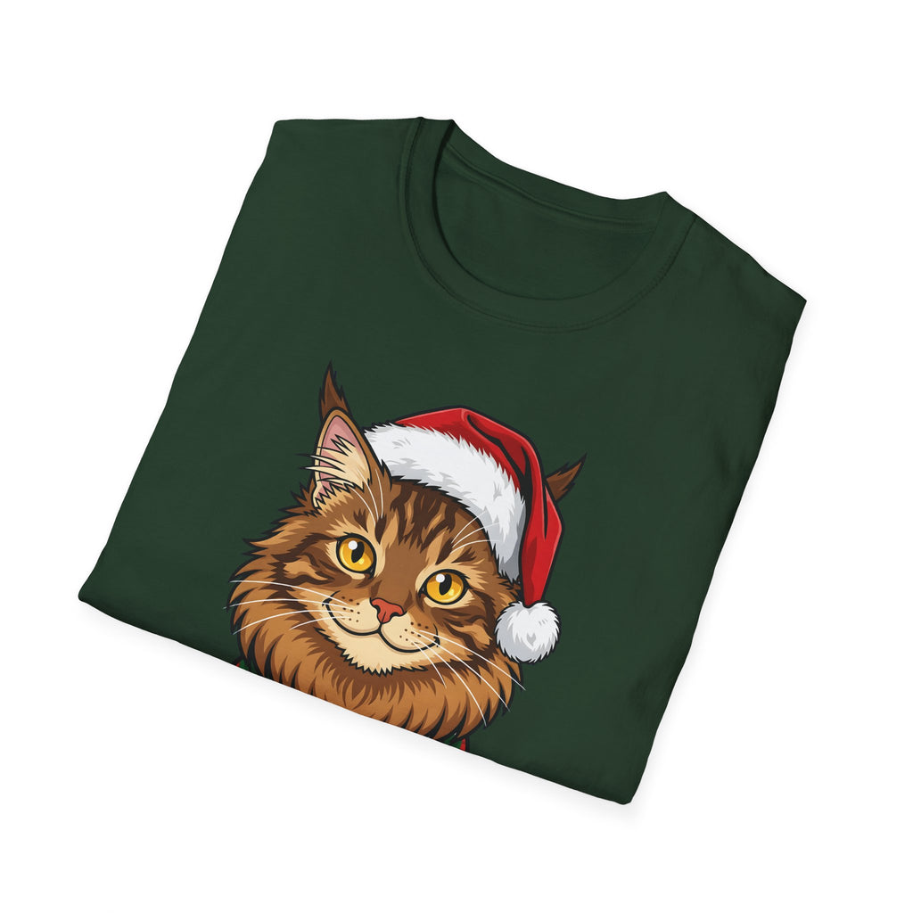 Merry Whiskers Maine Coon Cat Christmas t-shirt, product photo 21