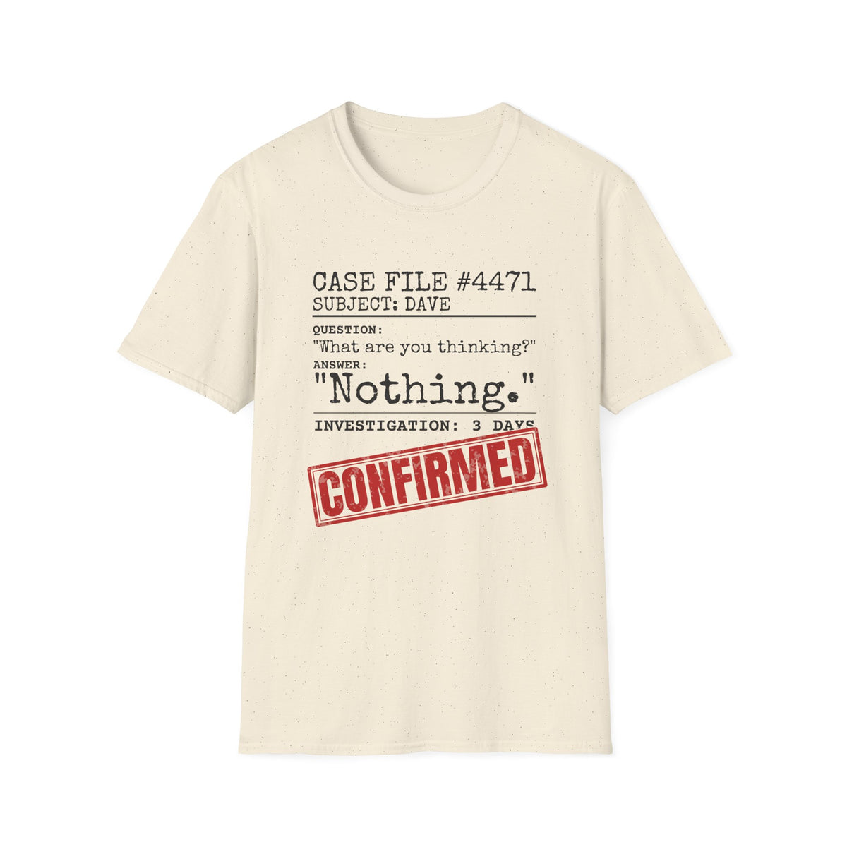 Case File Dad Joke t-shirt in Natural, front view