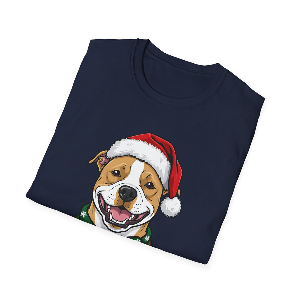 Merry Woofmas Pit Bull Christmas t-shirt, product photo 6