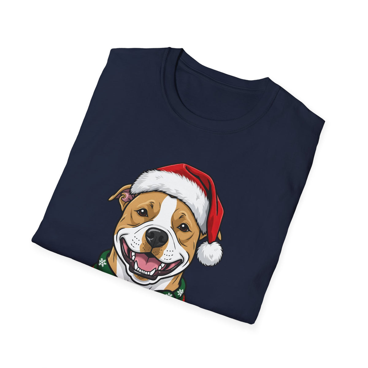 Merry Woofmas Pit Bull Christmas t-shirt, product photo 6