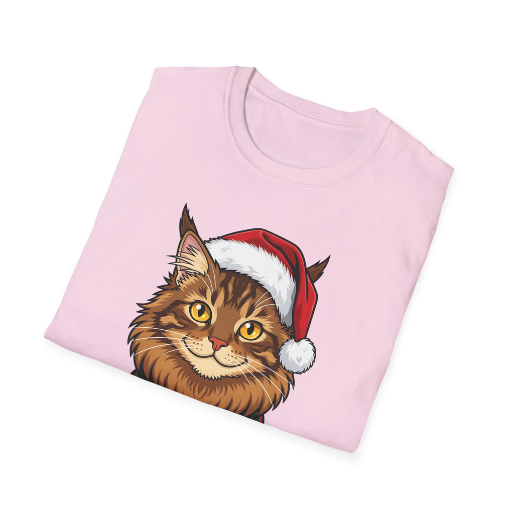 Merry Whiskers Maine Coon Cat Christmas t-shirt, product photo 33
