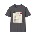 Dear Santa, A Bigger Garage t-shirt in Charcoal, front view