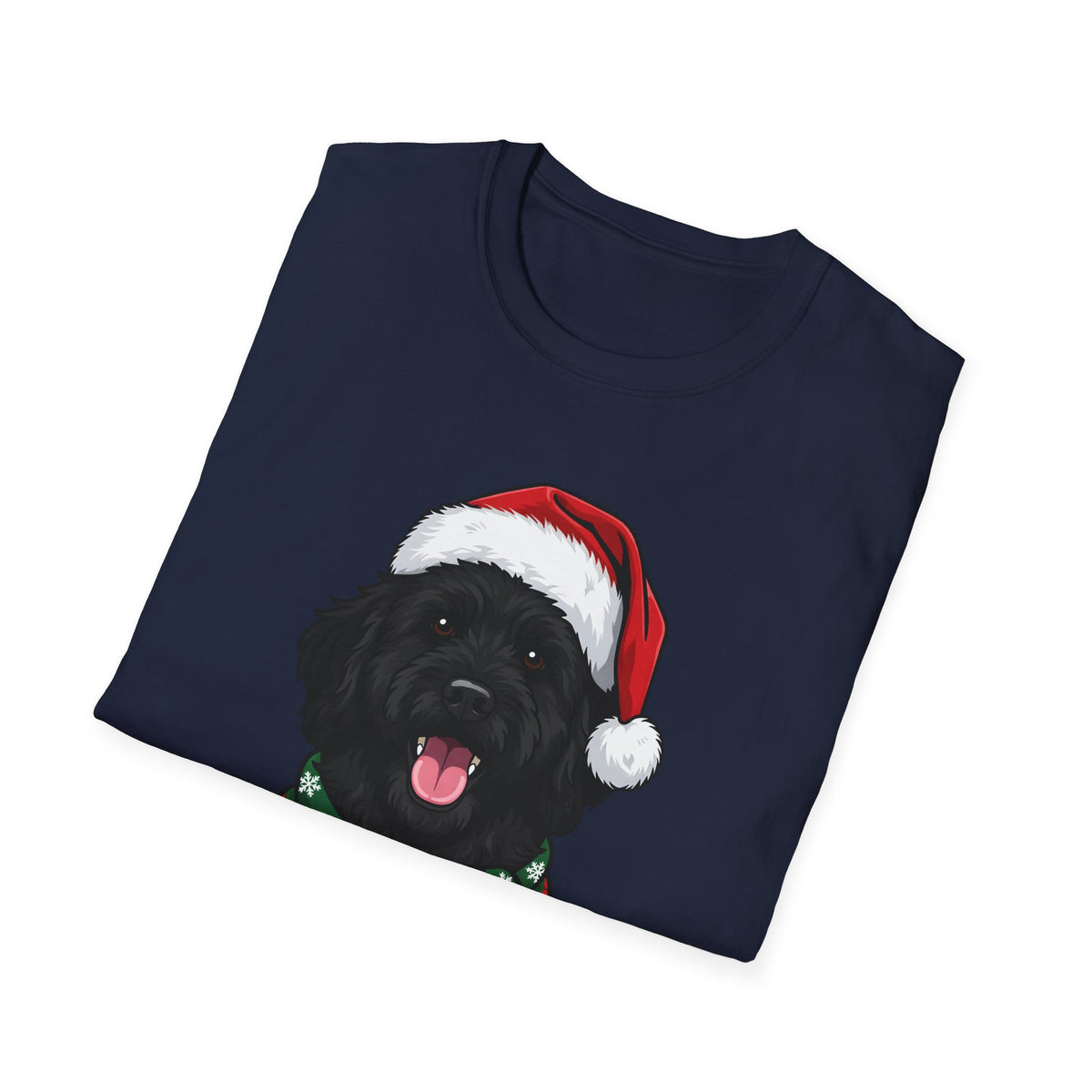 Merry Woofmas Black Goldendoodle Christmas t-shirt, product photo 3